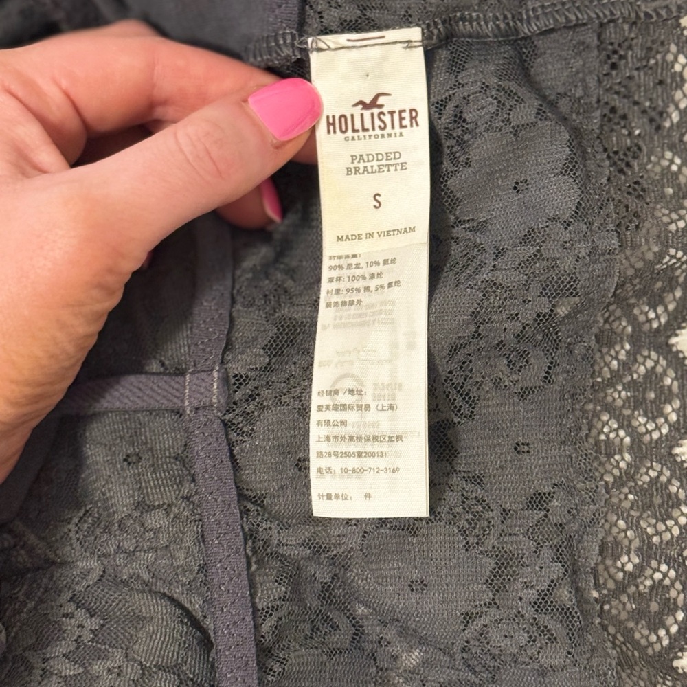 Hollister Dark Gray Lace Bralette - Picture 3 of 7